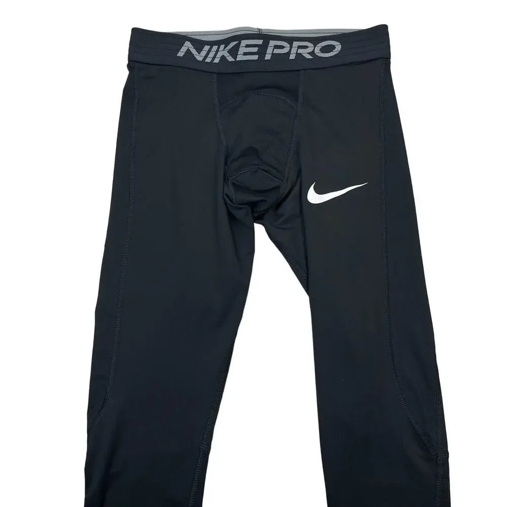 NIKE Pro Men's Dri-Fit 3/4 Tights Sz Small Black